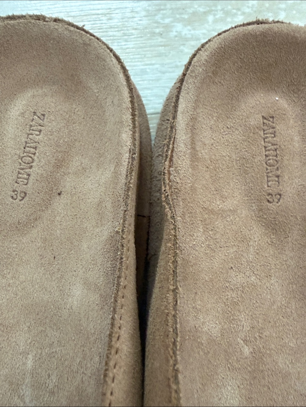 Zara Brown Suede Thong Sandals - Picture 2 of 6
